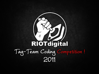 RIOTdigital Tag-Team Coding Competition splash screen